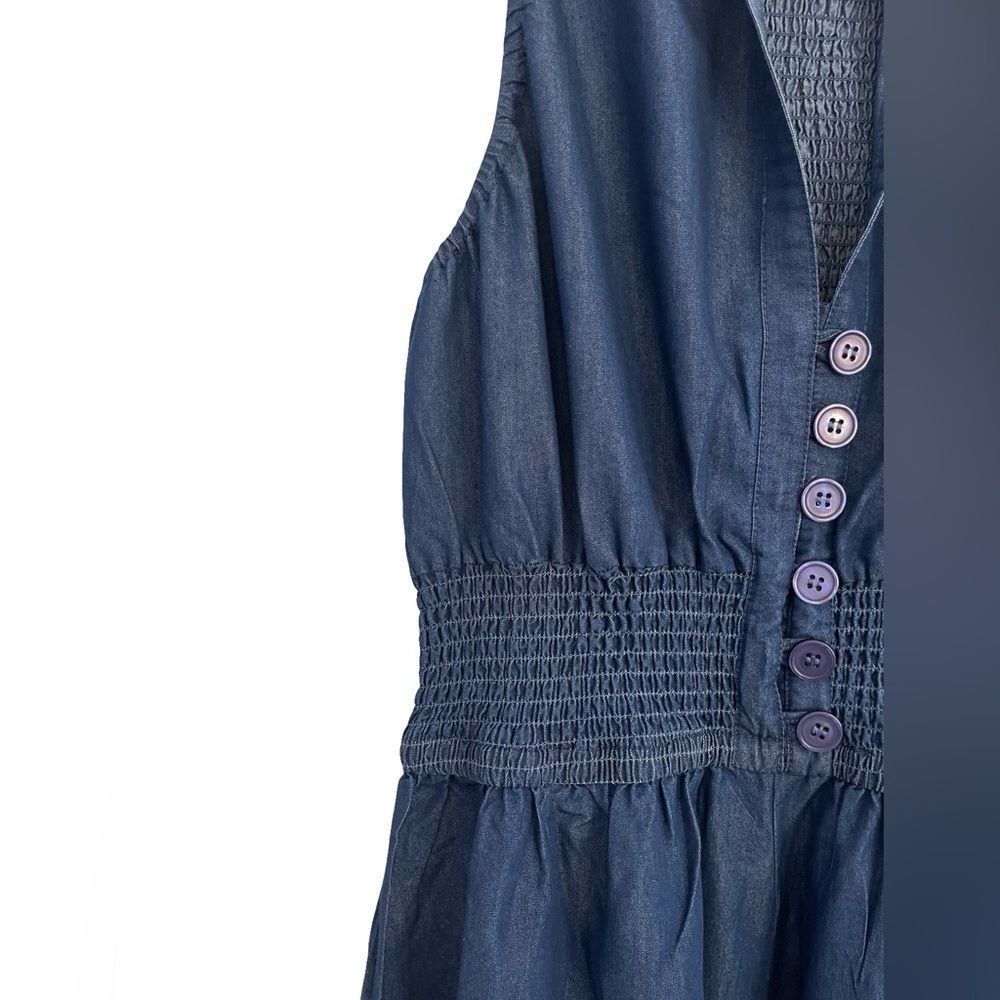 Step In Step - Women's Halter Blue Jeans Jumpsuit,
 Color: Dark Wash Sz:Large/XL - Picture 5 of 12